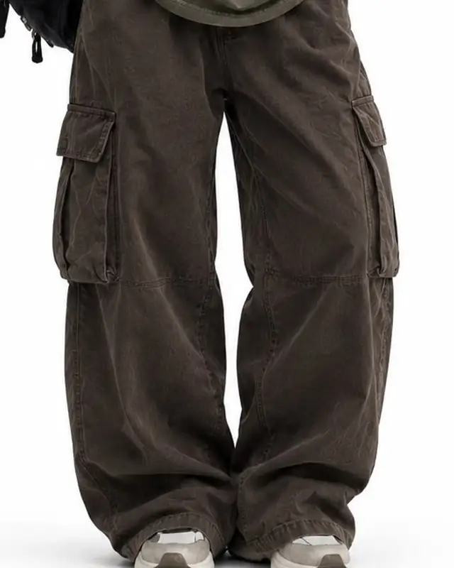 Chocolate Brown Cargo Pants, Front