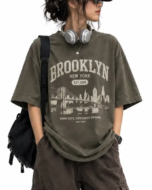 Brooklyn Skyline Washed Tee
