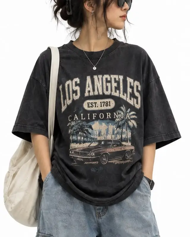 Los Angeles Faded Black Tee, Front